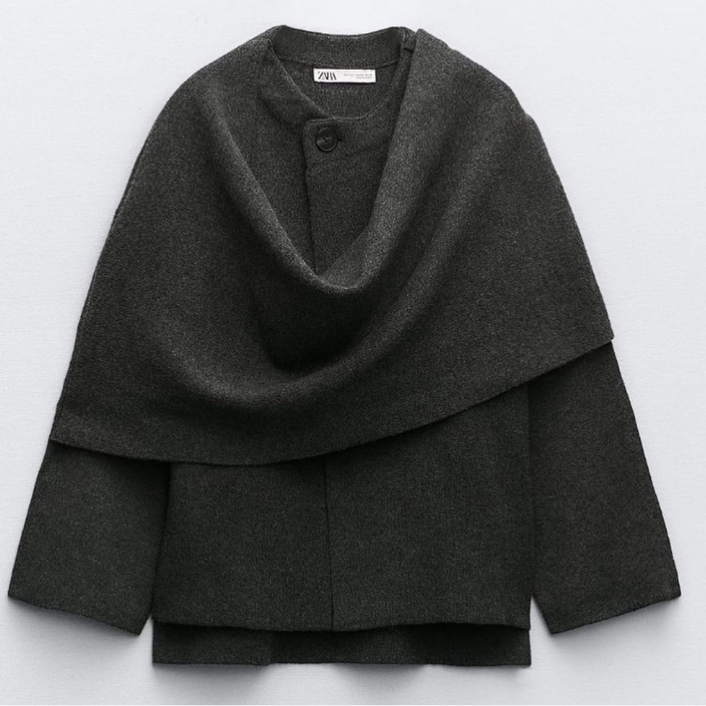 Zara Dark Grey Cape Jacket